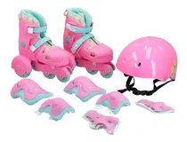 Comprar Patín Rollers + Casco + Protecciones Con Luces Extensibles