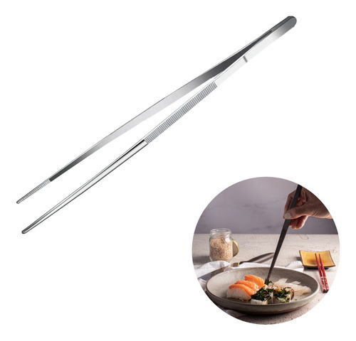 Pinça Culinária Profissional Inox 30cm Chef Bar Gastronomia