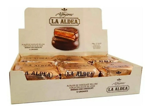 Alfajores Chocolate Con Extra Dulce De Leche La Aldea X 12 U