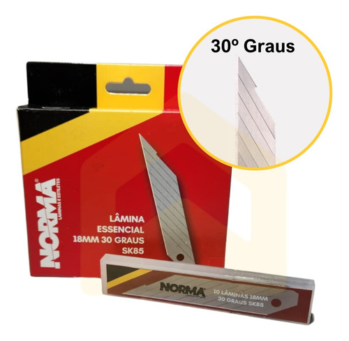 Lâmina Larga 30 Graus 18mm Kit Profissional Com 100 Peças