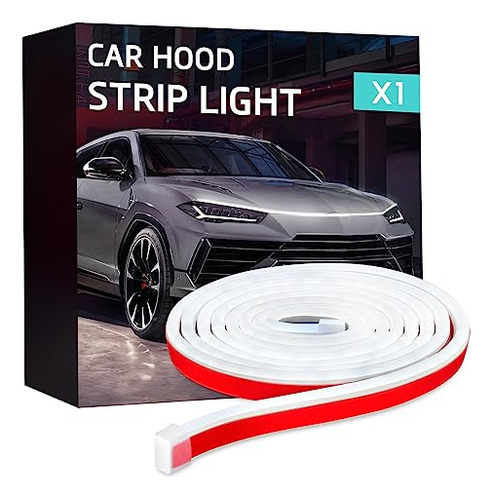 Scrwvess Coche Led Hood Light Strip,71 Pulgadas Blanco Exte3