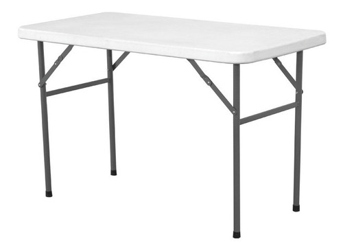 Mesa Plegable Plastico Base Metalica Blanca 152x76x74cm