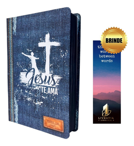 Bíblia Sagrada Jesus Jeans Capa Dura Pão Diário + Brinde 