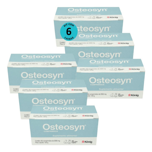 Osteosyn 2000mg 60 Comprimidos Cães E Gatos Raças Grandes