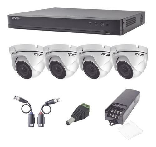 Kit Turbohd 1080p Dvr 4 Ch 4 Cámaras Eyeball Exterior 2.8 Mm