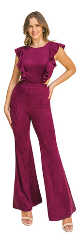 Jumpsuit Terciopelo Color Burgundy Olanes