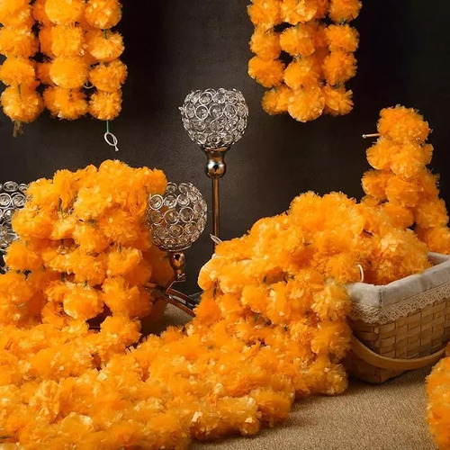 5 Tiras De Flores Artificiais De Calêndula, 1,4 M