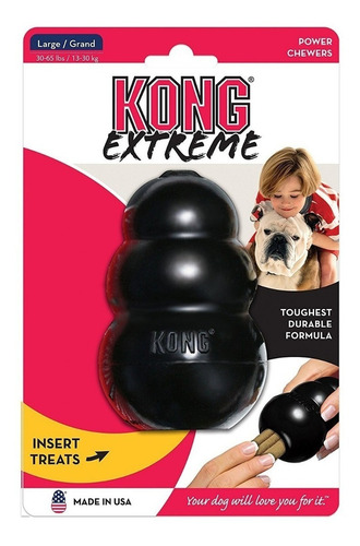 Kong Extreme L Juguetes Rellenable Large Perros Color Negro