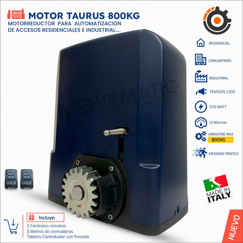 Motor Porton Electrico Taurus 800kg ,tecnologia Italiana