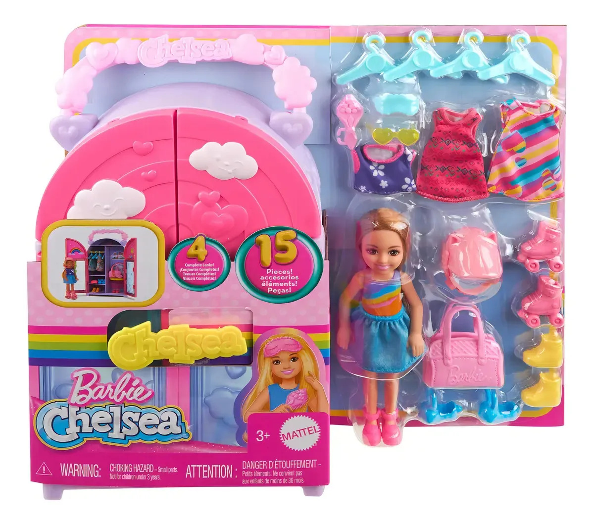Barbie Set de Juego Clóset de Chelsea para niñas de 3 años en adelante