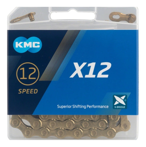 Cadena Kmc X12 1x12 12 Velocidades - Gold Dorada 126 Links