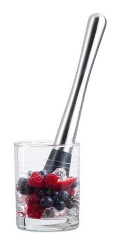 Socador Para Caipirinha Frutas Em Aço Inox - Top Util - 21cm Cor Prateado