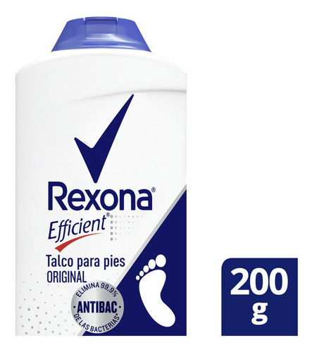 Talco Para Pies Desodorante Rexona Efficient Original 200 Gr