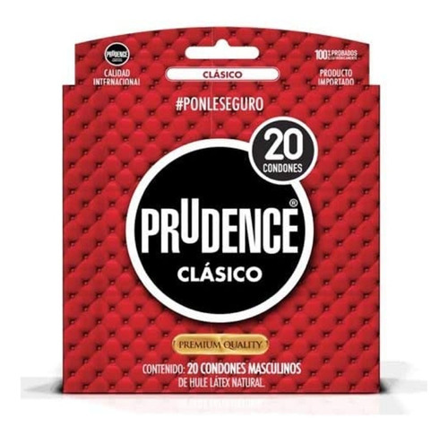 Caja Con 20 Piezas Condones Prudence Clásico Igt