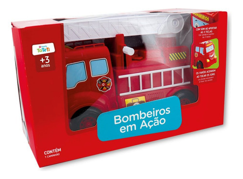 Camion Bombero Lanza Agua C/ Luz Y Sonido Calesita Color Rojo