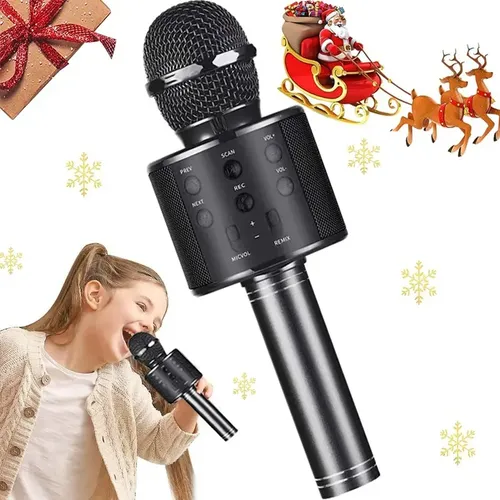 Micrófono Karaoke Amazmic Kids Bluetooth Portátil Gris | Bodega Aurrera