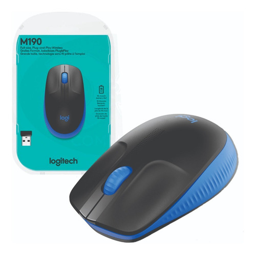 Mouse Logitech M190 Azul - 1000 Dpi, 3 Botones, 18 Meses Bat