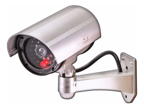 Camara Seguridad Vigilancia Falsa Detector Movimiento Led C2 Color Gris