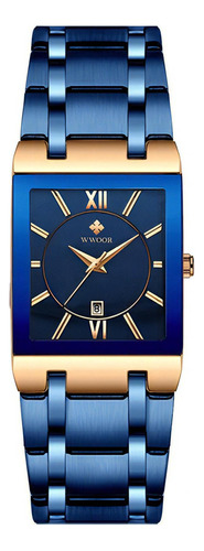Relógio Wwoor Masculino Luxo Quartzo Blue