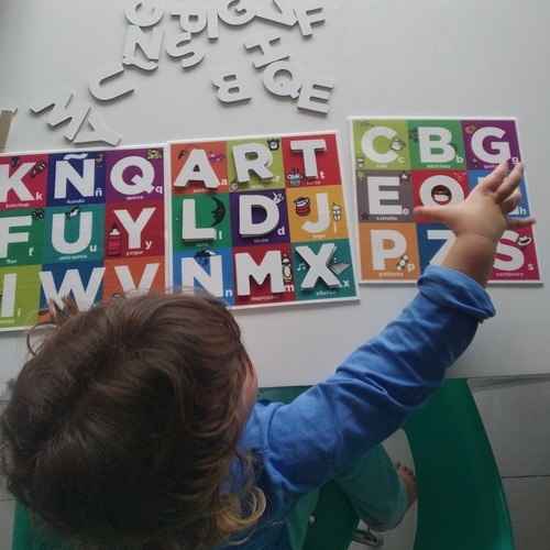 Imagen 6 de 10 de Lotería Abecedario Fichas De Madera Juego Niños