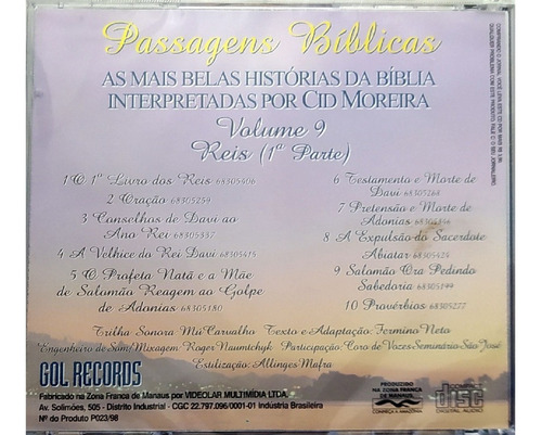 Imagem 2 de 2 de Cd Passagens Bíblicas Cid Moreira Vol 9