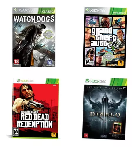 Jogos Xbox 360 Desbloqueado,kit Com 4 Jogos Midia Fisica