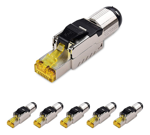 Paquete De 6 Conectores Rj45 8 Blindados Sin Herramientas, C