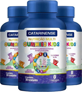 Kit 3x Multivitamínico infantil Completa Kids Gomas - Multivitamínico Sabor Tutti Frutti