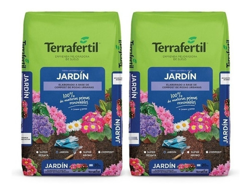 Tierra Fértil Para Jardín Terrafertil 20lts 2 Unidades Grow