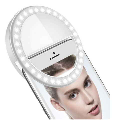 Mini Luz Led Blanca Recargable Con Clip (ideal Para Selfie Y