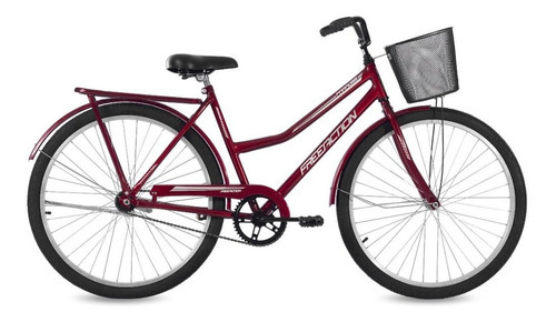 Bicicleta Paradise Aro 26 Com Cesta Free Action Cor Vermelho