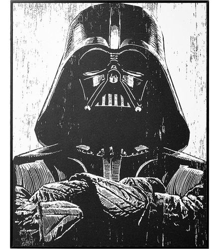 Stupell Industries Black And White Star Wars Darth Vader Dis
