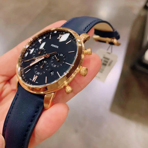 Fossil Neutra Chrono Reloj De Cuero Azul Para Hombrefs5454