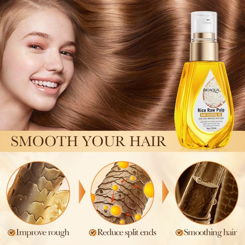 Aceite Para Cabello Pulpa Arroz Hidratación Y Brillo Bioaqua