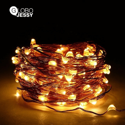 Imagen 6 de 10 de Luces Navideña A Pilas Portátil 10mts Amarilla O Blanca