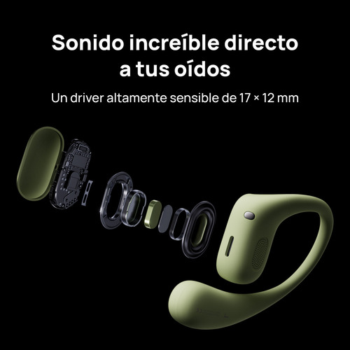 Auricular Inalámbrico Huawei FreeArc Open-ear Audífonos Bluetooth 5.2, Ajuste Seguro y Cómodo, IP57 Resistente al Agua, Batería de 510 mAh para 28 horas de Escucha, IOS, Android y Windows, Verde