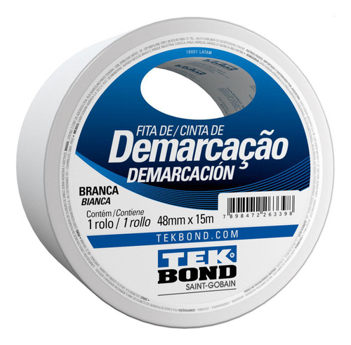 Fita Para Demarcação De Solo Pvc Branco 48mmx15m