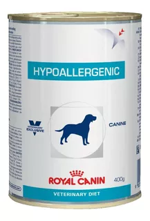 Alimento Royal Canin Veterinary Diet Canine Hypoallergenic para cão adulto todos os tamanhos sabor mix em lata de 400g