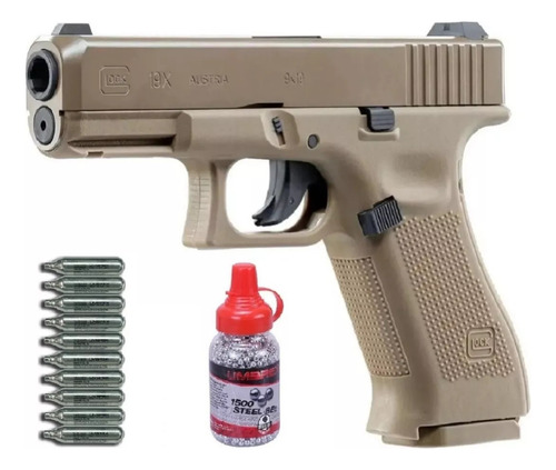 Pistola Aire Comprimido Glock 19x Co2 Blowback 18t + Combo