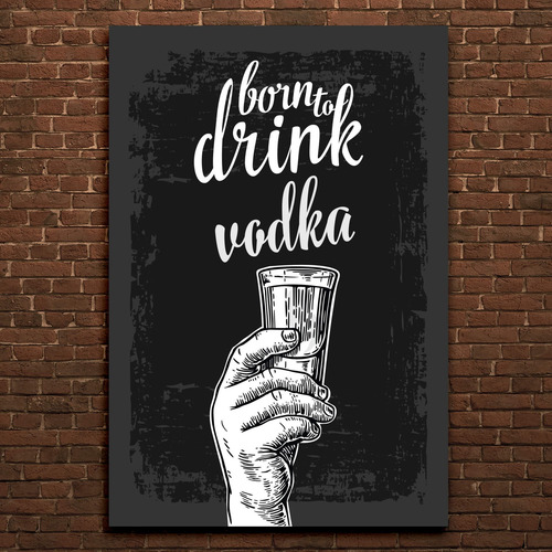 Placas Decorativas Bebidas Born Drinks 20x30cm Kit 4un