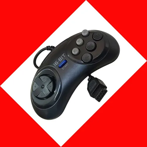 2 Controle Joystick Compatível Com Console Mega Drive 2 E 3