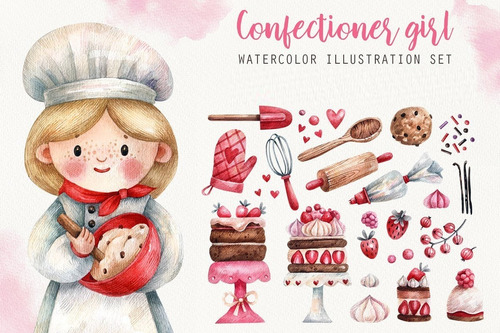 Kit Imprimible Scrap #02 - Confectioner Girl Repostera Paste