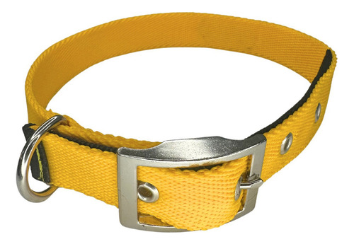 Collar Para Perros Natcan Tipo Hamilton Hebilla Reforzada Color Amarillo Tamaño Del Collar M