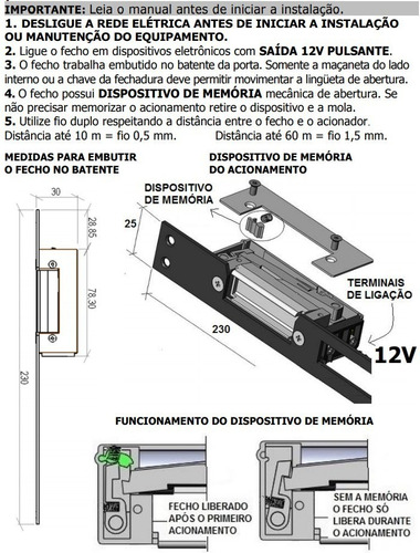 Imagem 4 de 4 de Fecho Elétrico Agl 12v Para Batente Fechaduras Convencionais