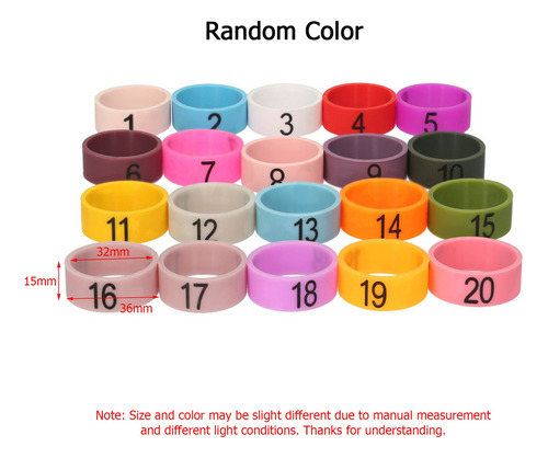 Microfone De 20 Unidades Colorido Id Anéis Número 1 A 20 Mul