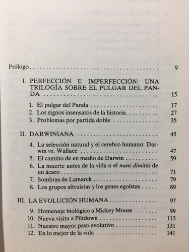 El Pulgar Del Panda. S Jay Gould. Teoría De La Evolución