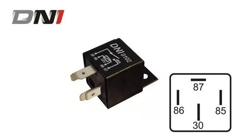 Relé Auxiliar Automotivo Dni 0102 40a 12v Universal 10 Peças