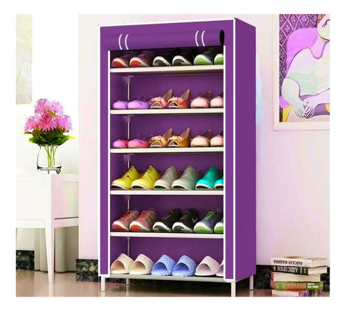 Zapatera Armable Aluminio Tela Plástica 9 Niveles Colores