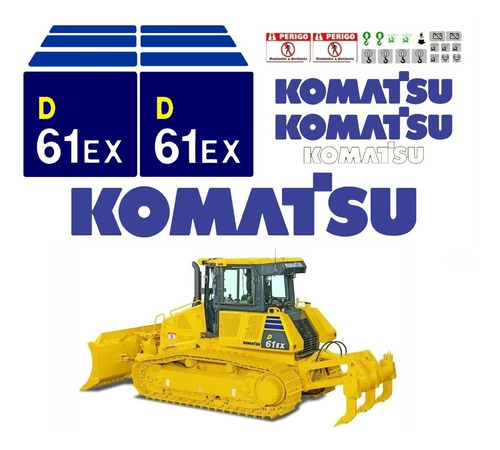 Kit Adesivos Trator De Esteira Komatsu D61ex 00426 