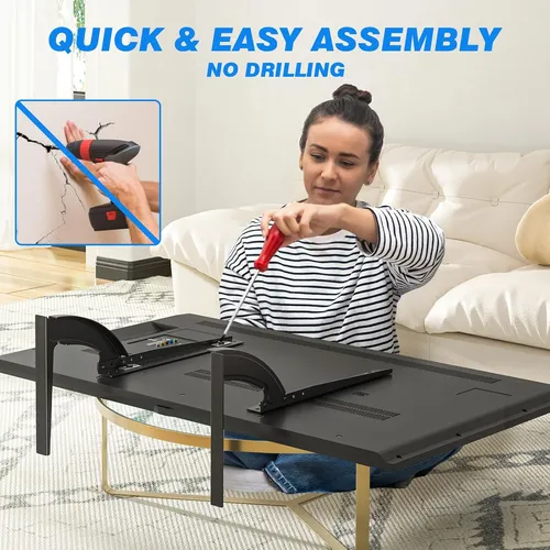 Rfiver Universal Table Top Tv Stand Base Tv Legs With Hei...